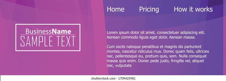 Violet abstract template for card or banner. Metal Background with waves and reflections. Business background, silver, illustration. Illustration of abstract background with a metallic element