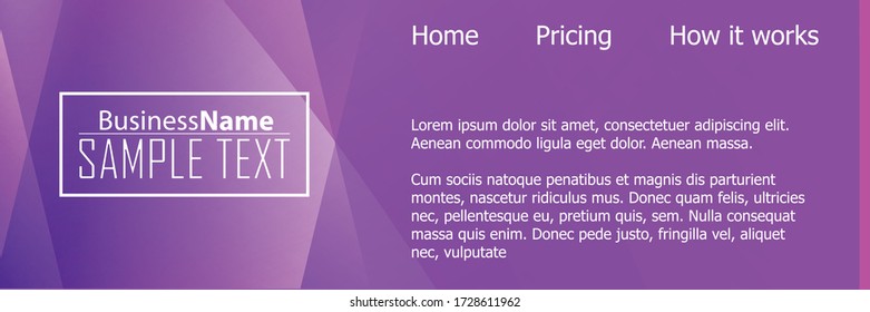 Violet abstract template for card or banner. Metal Background with waves and reflections. Business background, silver, illustration. Illustration of abstract background with a metallic element