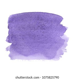 Violet abstract watercolor brush strokes painted background. Texture paper. Vector illustration.