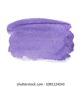 Violet abstract watercolor brush strokes painted background. Texture paper. Vector illustration.
