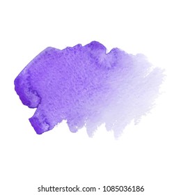 Violet abstract watercolor brush strokes painted background. Texture paper. Vector illustration.