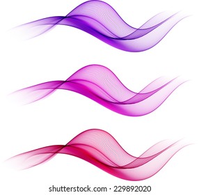 Violet abstract waves isolated on white