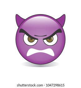 Violet Angry Devil Emoji Vector