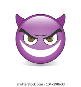 Violet Angry Emoji Vector