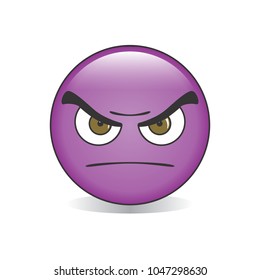 Violet Angry Emoji Vector