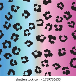   Violet Animal Blot. Cheetah Fabric Skin. Seamless Leopard Leather Background. 