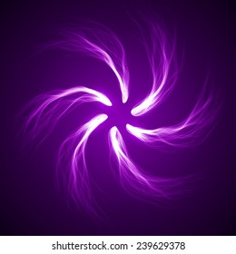 violet arc formed comets abstract. (six comet.turbulenced tails version)