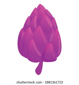 Violet artichoke icon. Cartoon of violet artichoke vector icon for web design isolated on white background