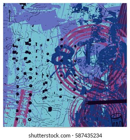 violet artistic neo-grunge style abstract backgrounds, made with hand drawn textures and brushes