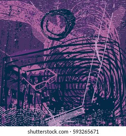 violet artistic neo-grunge style abstract backgrounds, made with hand drawn textures and brushes