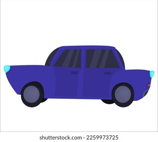 A violet automobile with tinted windows. This illustration can be used as a logotype for automobile  and transportation companies, auto shops and leasing organizations. Vector, isolated.