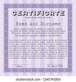Violet Awesome Certificate template. Customizable, Easy to edit and change colors. Easy to print. Superior design. 