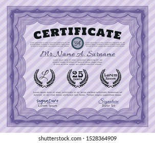 Violet Awesome Certificate template. Easy to print. Nice design. Customizable, Easy to edit and change colors. 
