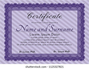 Violet Awesome Certificate template. Excellent design. Easy to print. Detailed. 