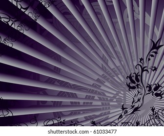 Violet background with fantasy elements