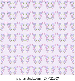 Violet background with floral motif
