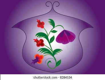 Violet background and flower design