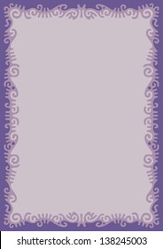 violet background with ornamental border