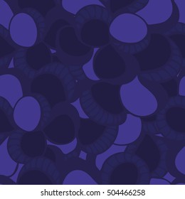 Violet Background of seamless colored pattern with abstract sea shells. Cloth design. Wallpaper, wrapping