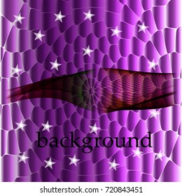 The violet background, wave, star.