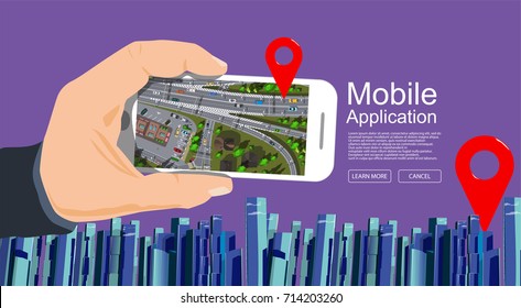 violet background with web banner for web design