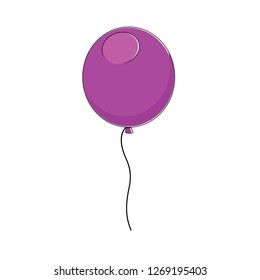 Violet balloon icon isolated on a white background