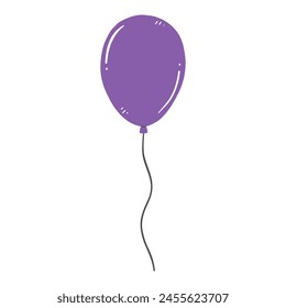 Violet balloon isolated on a white background. Vector illustration.