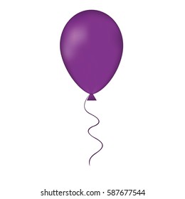 Violet  balloon  isolated on a white background