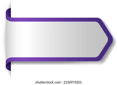 Diseño de pancartas violetas en ilustración de fondo blanco