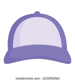 Violet baseball hat icon cartoon vector. Sport cap. Fashion wear