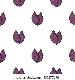 Violet basil icon in cartoon style isolated on white background. Herb an spices symbol stock vector illustration.