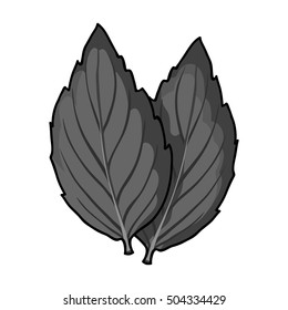 Violet basil icon in monochrome style isolated on white background. Herb an spices symbol stock vector illustration.