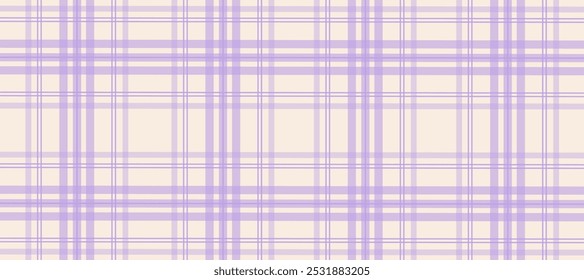 Violet and beige plaid fabric texture background