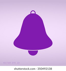 Violet Bell icon, vector illustration