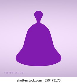 Violet Bell icon, vector illustration