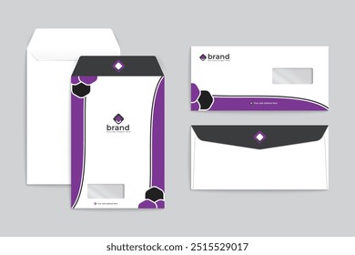 Diseño de envolvente de color violeta y negro