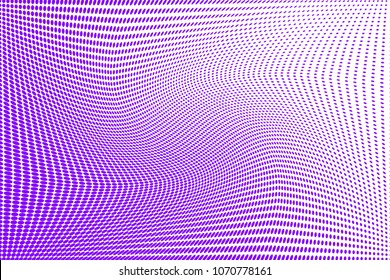 Violet black halftone pattern. Gradient polka dots background. Modern vector illustration. Abstract curves. Points backdrop. Dotted spotted pattern. Monochrome template for web design