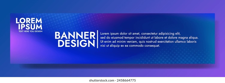 Violet and Blue Abstract Mesh Blur Banner. Create captivating promotional banners, social media posts and presentation graphics with a mesmerizing violet and blue mesh wave blur template