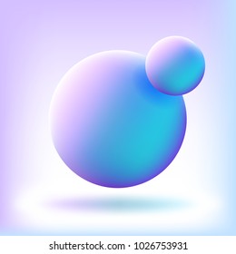 Violet / Blue Abstract Minimalistic Background with two Spheres