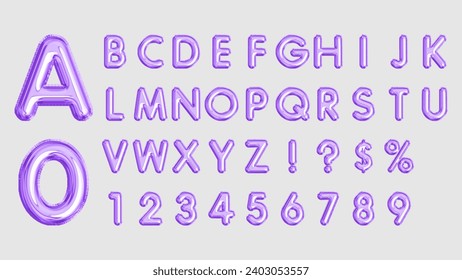 Violet Blue Balloon Letters And Numbers