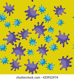 Violet and blue blot cartoon seamless pattern 