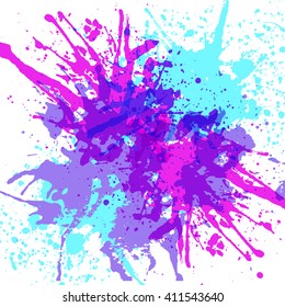 Violet and blue blots isolated on white background, vector illustration