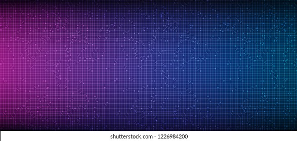 Violet and blue Circuit Microchip Technology on Future Background,Hi-tech Digital and Speed Concept design,Free Space For text in put,Vector illustration.
