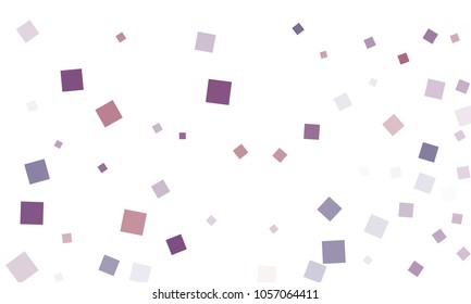 Violet and Blue Confetti in the Form of Rectangles on White Background