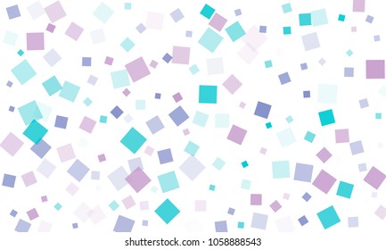 Violet and Blue Confetti in the Form of Rectangles on White Background