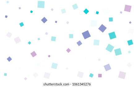 Violet and Blue Confetti in the Form of Rectangles on White Background