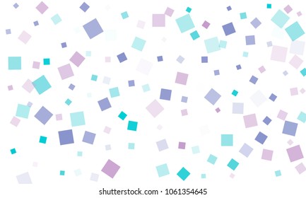 Violet and Blue Confetti in the Form of Rectangles on White Background