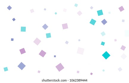 Violet and Blue Confetti in the Form of Rectangles on White Background