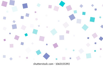 Violet and Blue Confetti in the Form of Rectangles on White Background