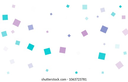 Violet and Blue Confetti in the Form of Rectangles on White Background